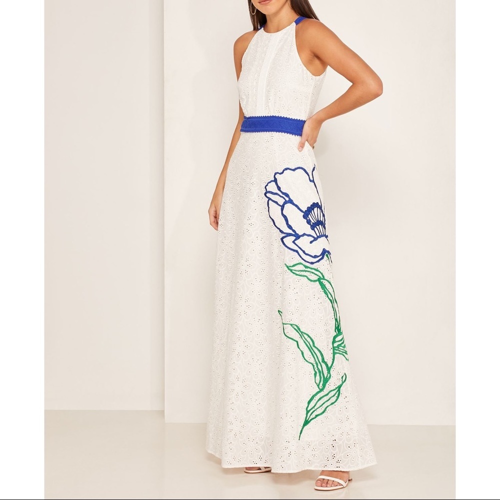 NWT Foxiedox Jetta Halter Neck Embroidered Dress
